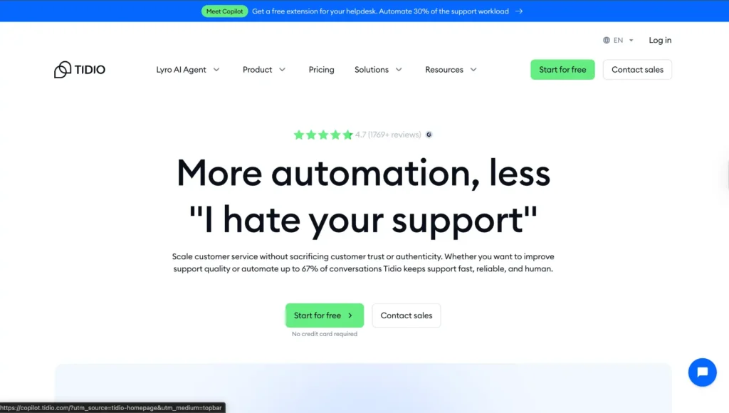 Best AI Tools for Small Businesses 7 Tidio AI chatbot and customer support automation for small business website